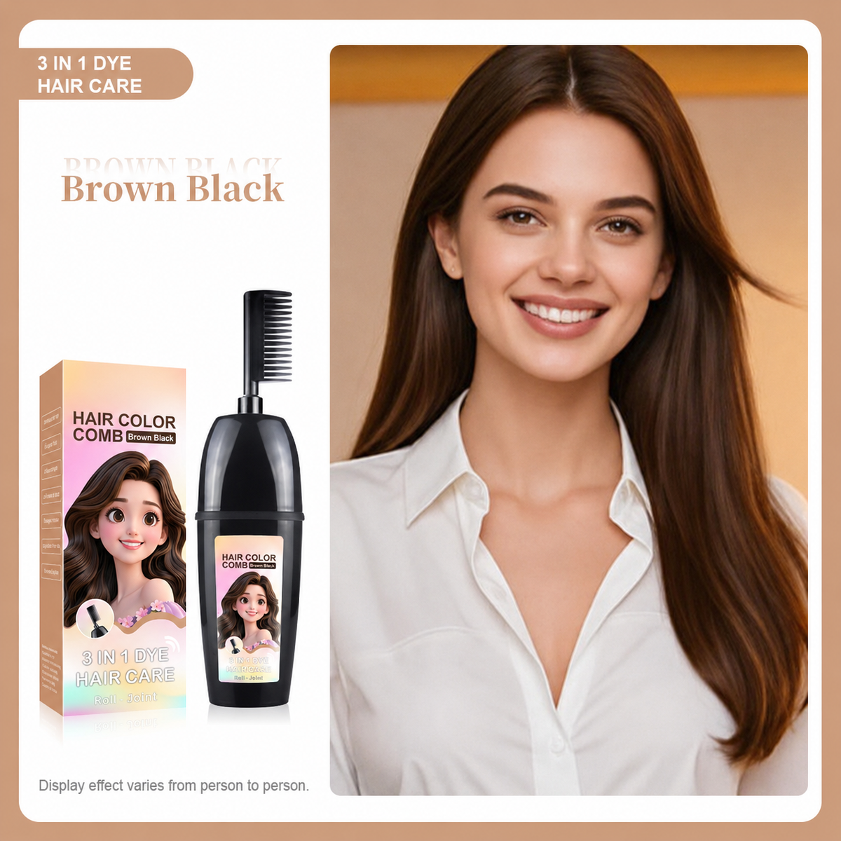🧴3-in-1 herbal hair coloring comb | Easy hair coloring at home with built-in brush