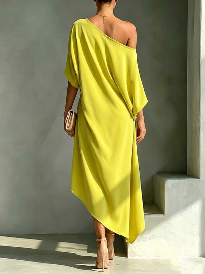 Stylish And Elegant Asymmetrical-hem Dress