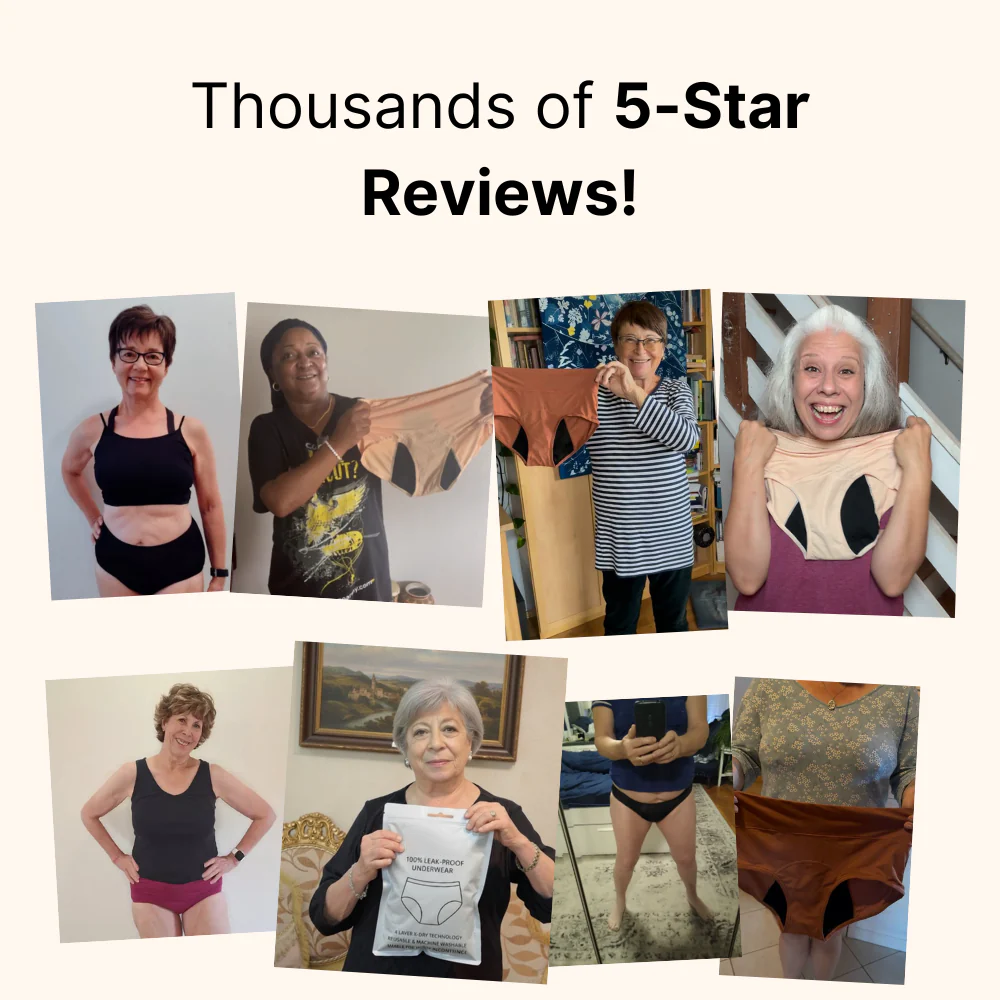 lookscene 100% Leak-Proof Underwear That Won't Let You Down for Women 60+ (4-Pack)