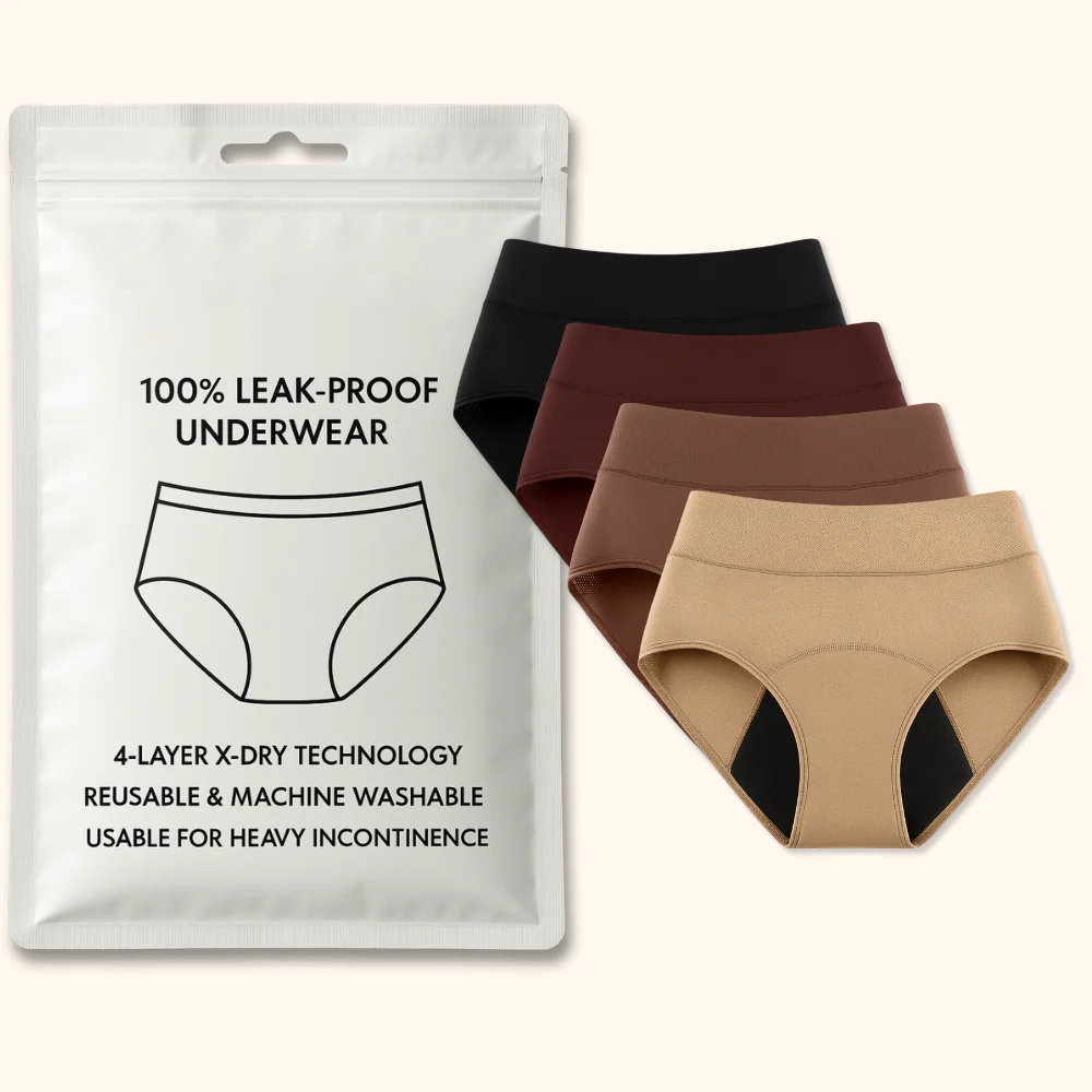 lookscene 100% Leak-Proof Underwear That Won't Let You Down for Women 60+ (4-Pack)