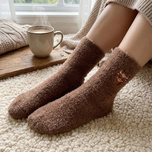 Cute Cow Slipper Socks