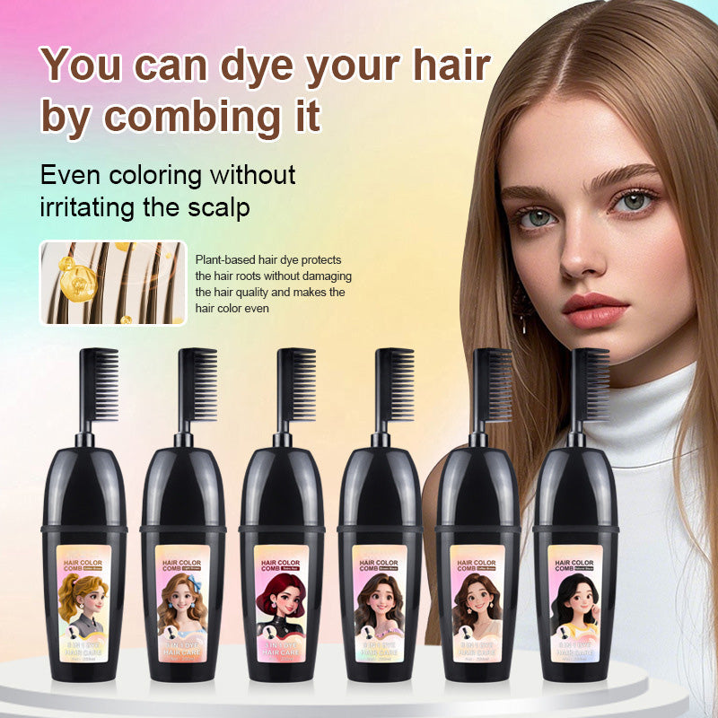 🧴3-in-1 herbal hair coloring comb | Easy hair coloring at home with built-in brush