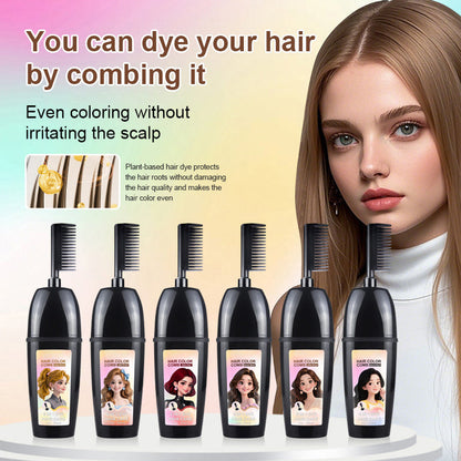 🧴3-in-1 herbal hair coloring comb | Easy hair coloring at home with built-in brush