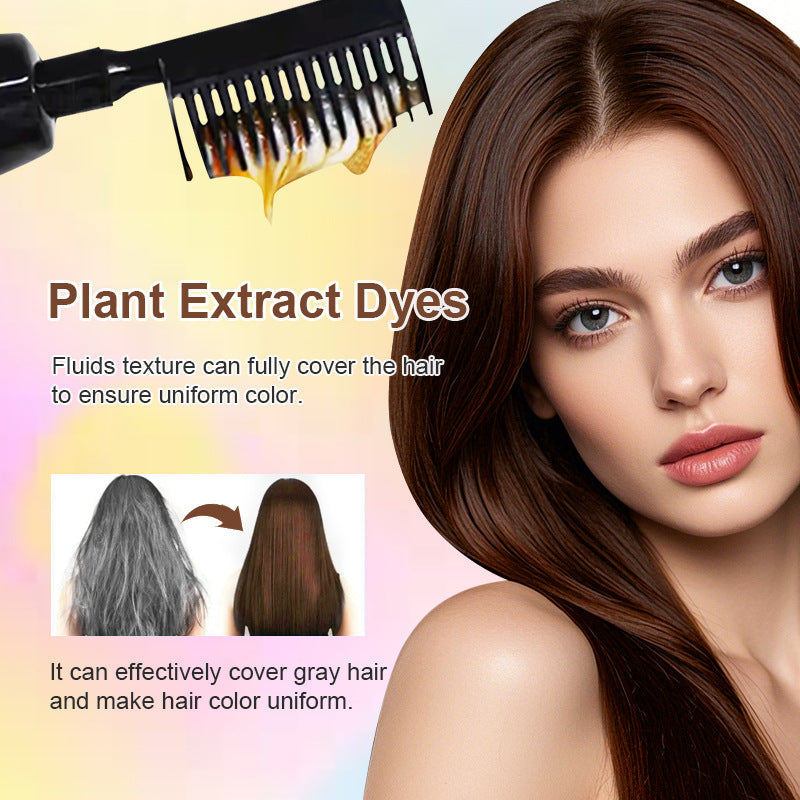 🧴3-in-1 herbal hair coloring comb | Easy hair coloring at home with built-in brush