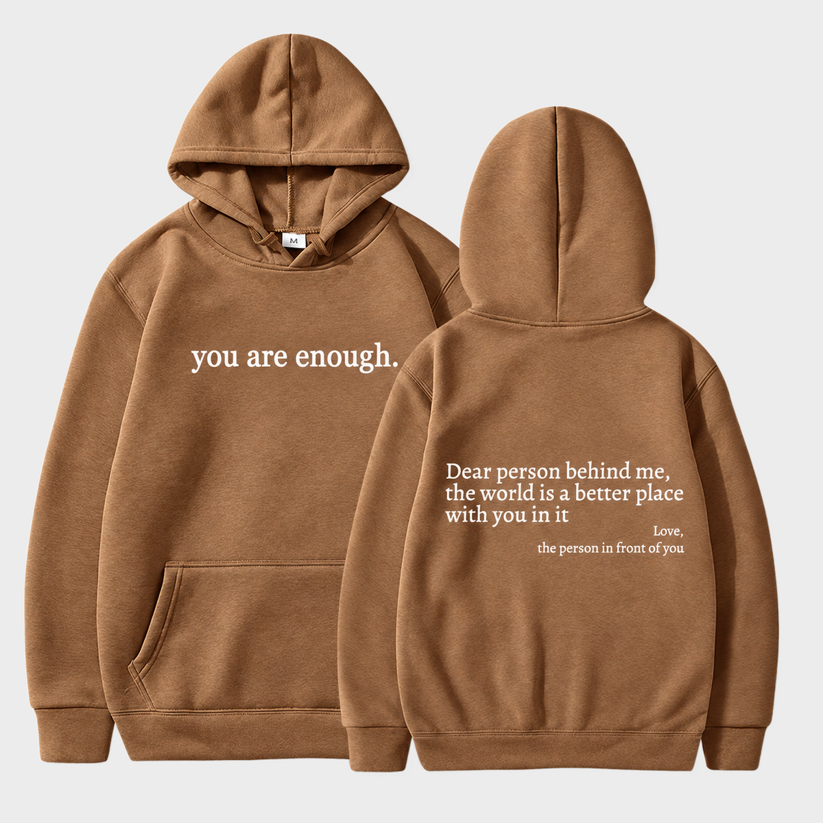 'You Are Enough' Fleece Lined Graphic Hoodie Unisex