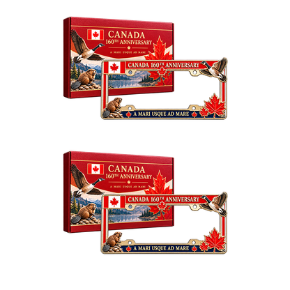 🍁🚗 Canada 160th Anniversary Commemorative Metal License Plate Frame