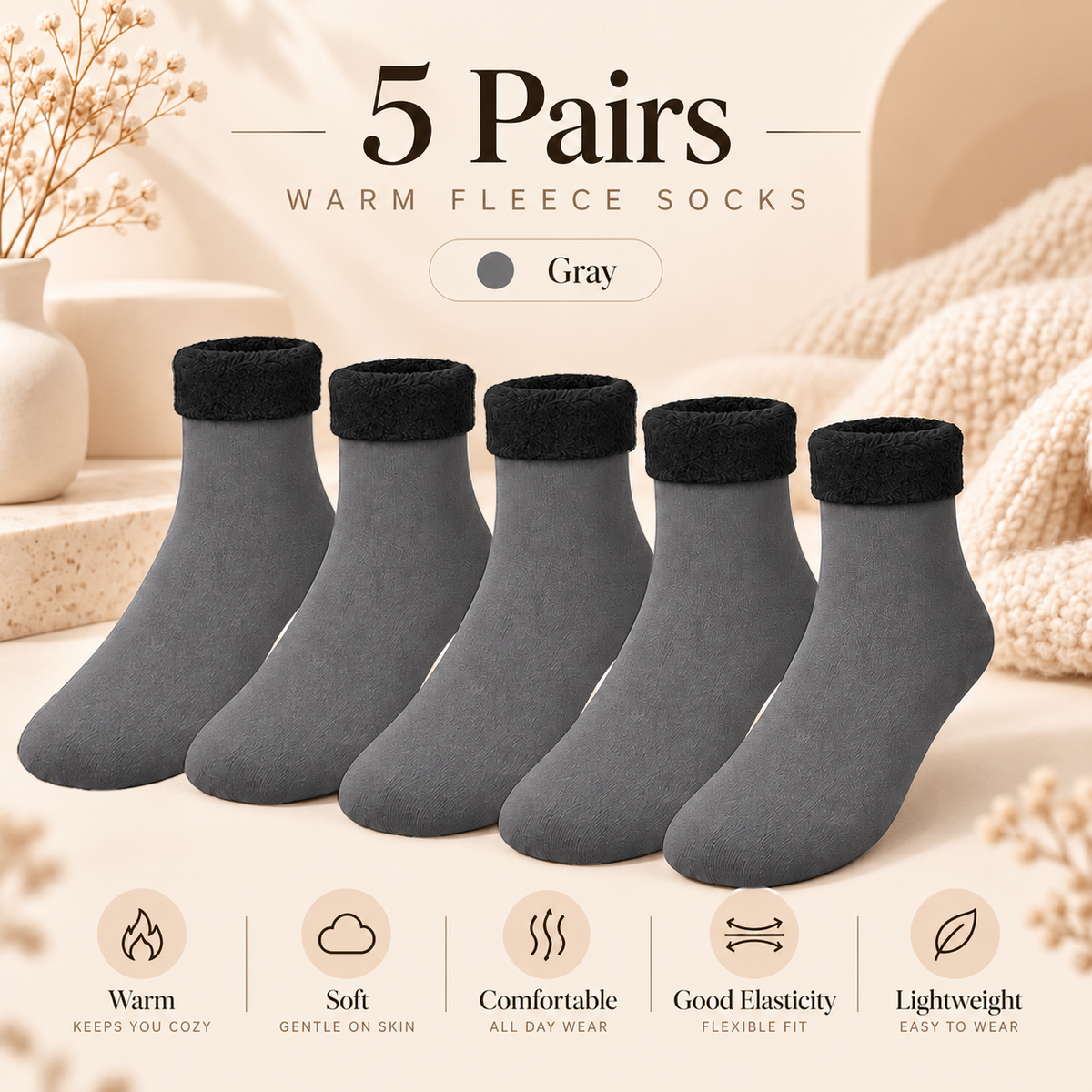 Winter soft plush floor socks