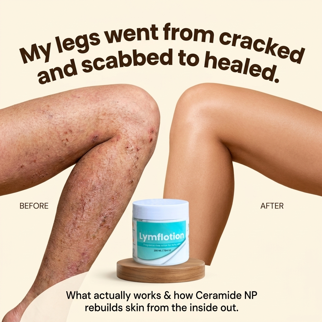 Fragrance-Free Non-Greasy Anti-Itch Ceramide NP Leg Lotion For Dry, Red, Sensitive, Discolored, Weeping