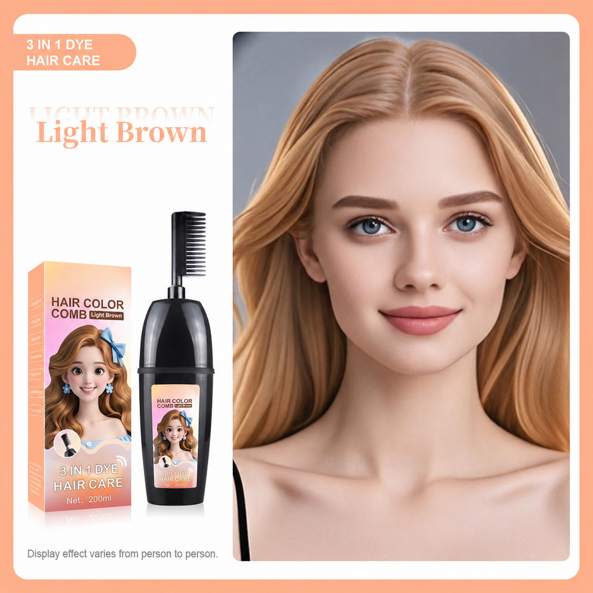 🧴3-in-1 herbal hair coloring comb | Easy hair coloring at home with built-in brush