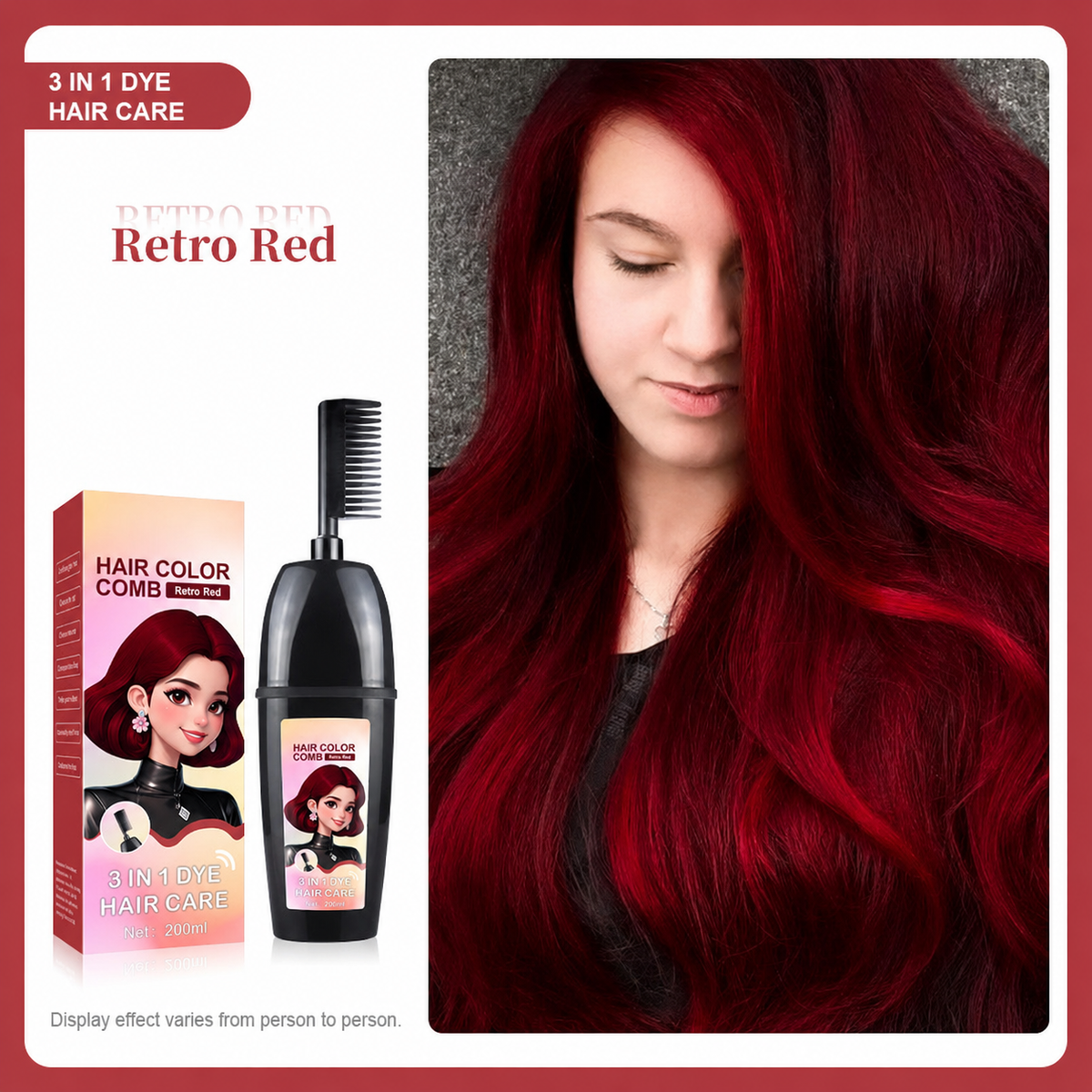 🧴3-in-1 herbal hair coloring comb | Easy hair coloring at home with built-in brush