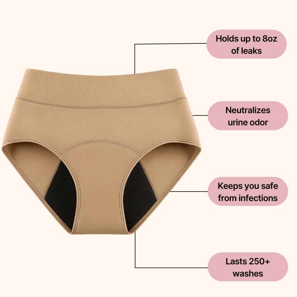 lookscene 100% Leak-Proof Underwear That Won't Let You Down for Women 60+ (4-Pack)