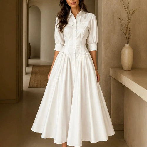Structured Shirt Midi Dress