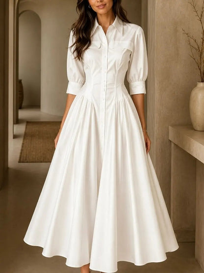 Structured Shirt Midi Dress