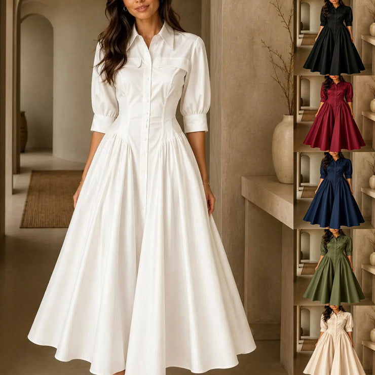 Structured Shirt Midi Dress
