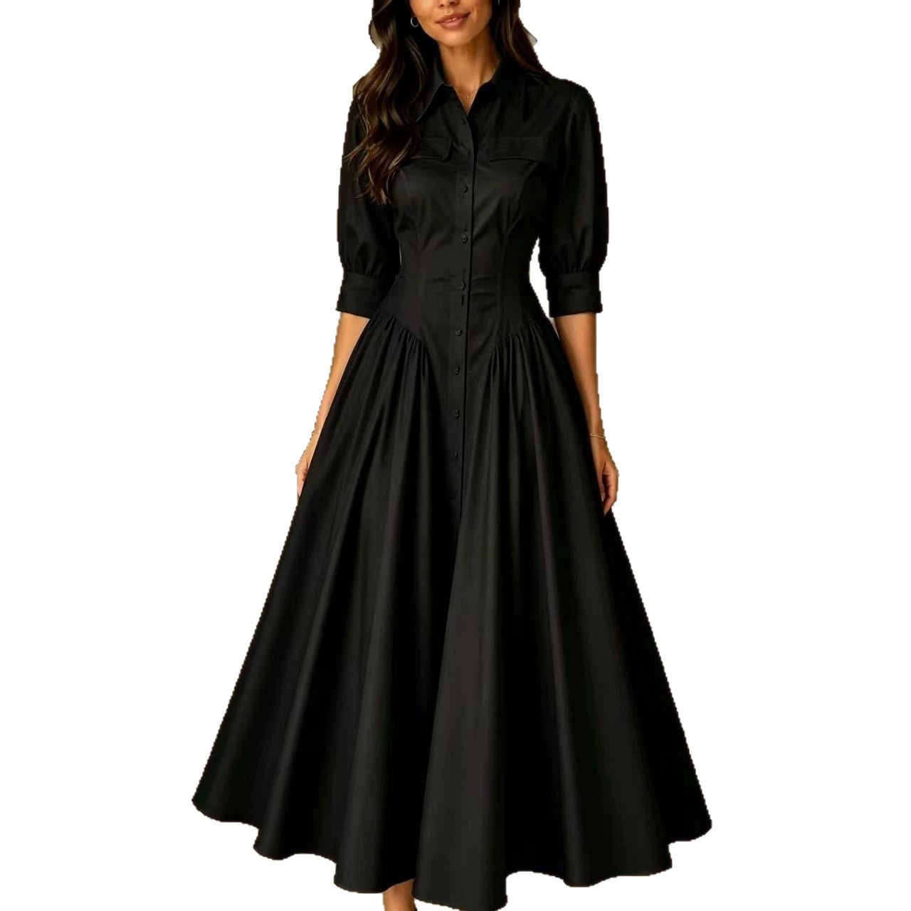 Structured Shirt Midi Dress