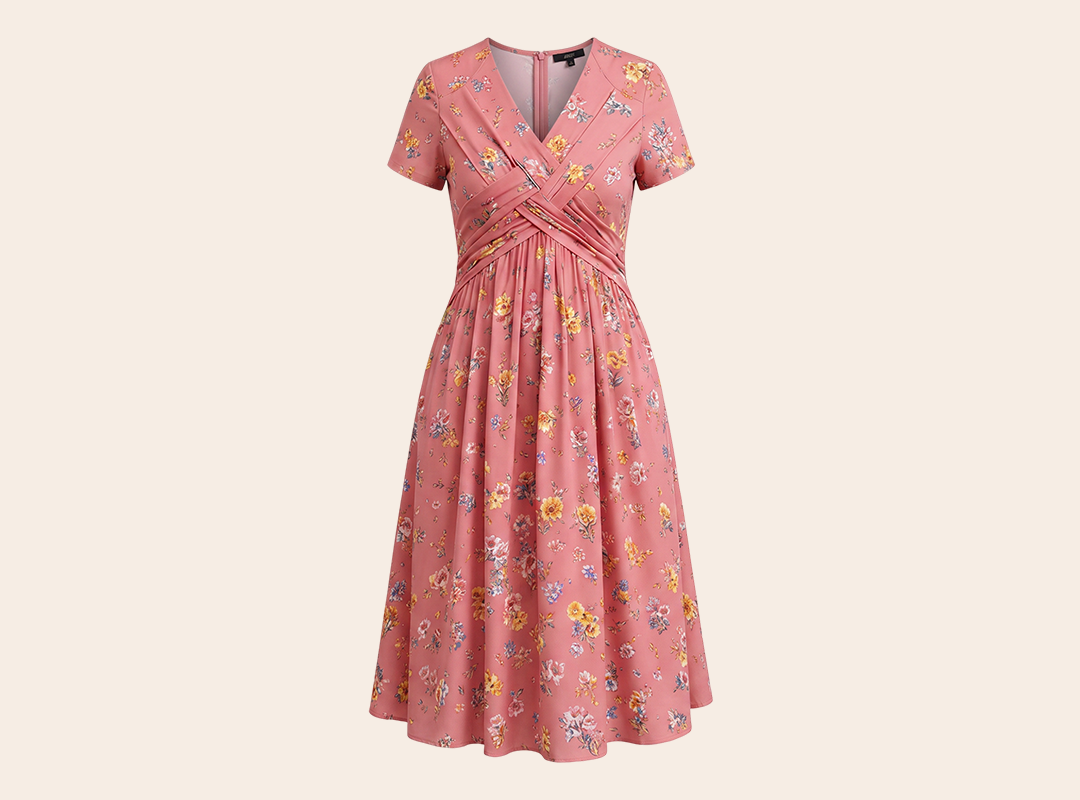 Pink floral dress