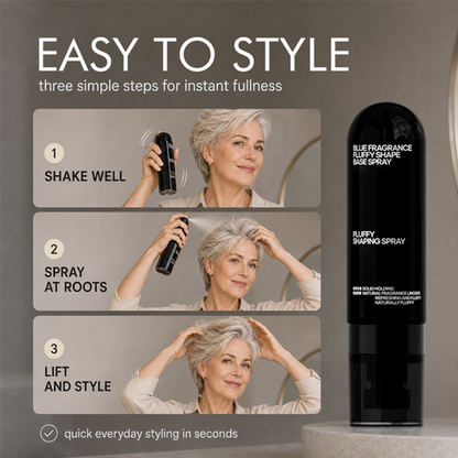 Peach-scented volumizing & setting spray—for lightweight, bouncy hair and long-lasting hold.