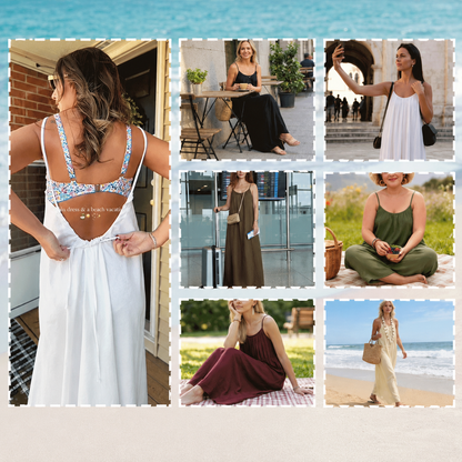 Solid Color Shirred Backless Spaghetti Strap Maxi Dress
