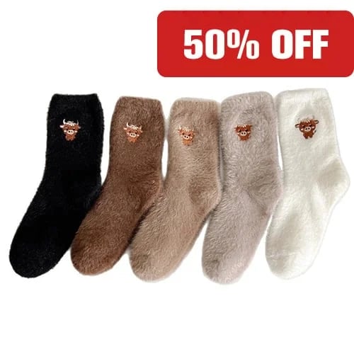 Cute Cow Slipper Socks