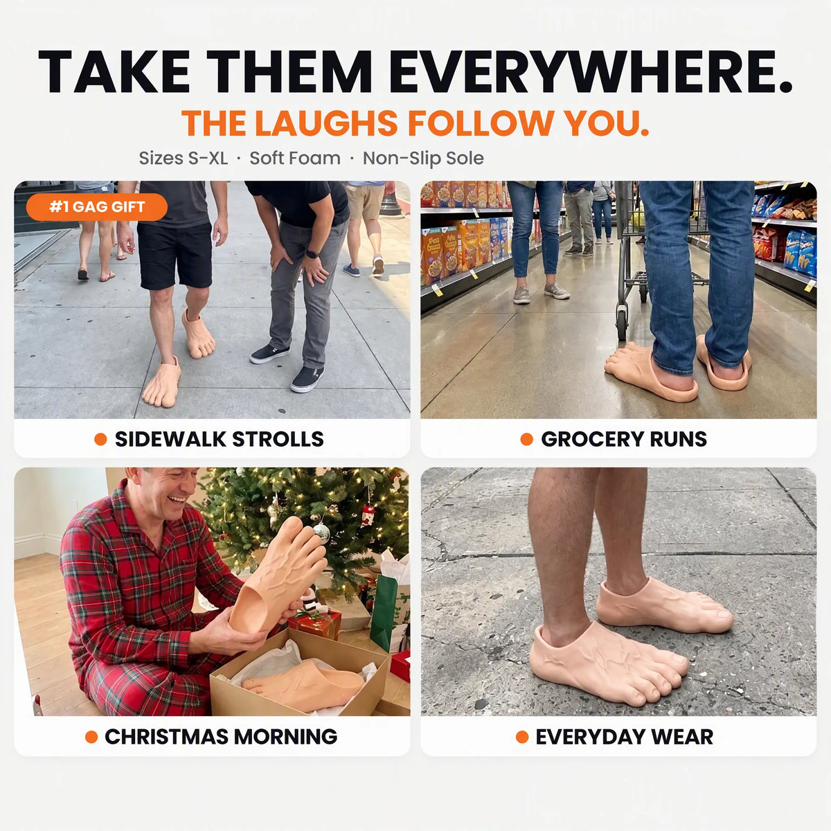 🤣🎁Realistic Barefoot Prank Slippers – The Gift That Gets Everyone Laughing