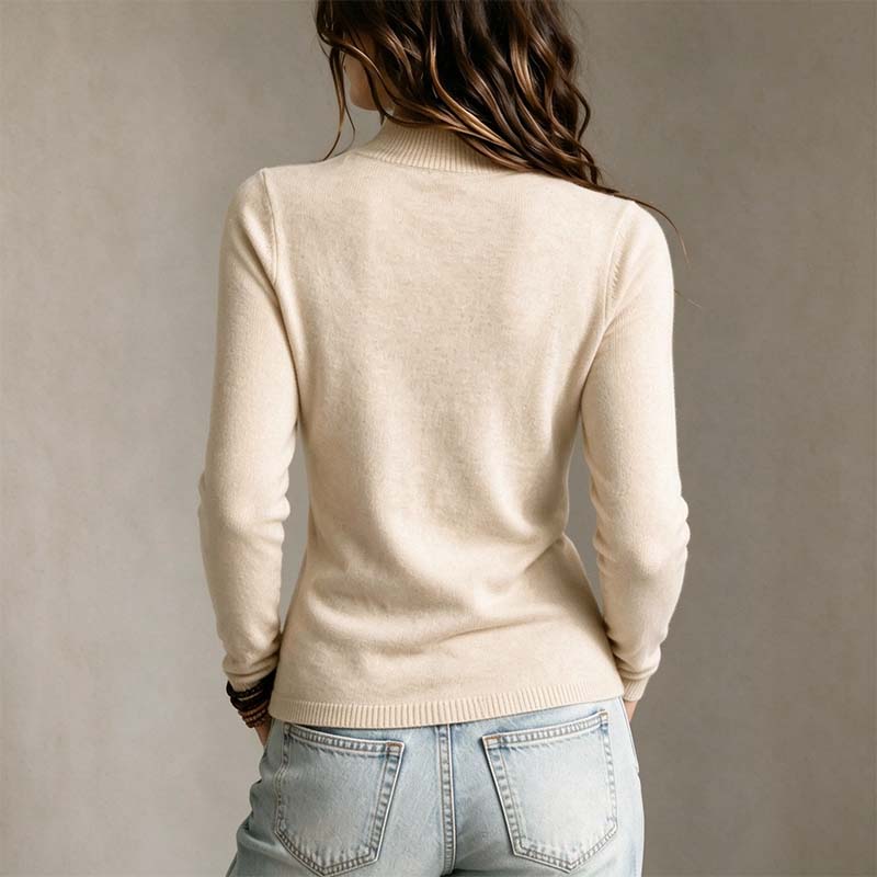 Early Autumn Fake Neck Cross Wrap Sweater for Women