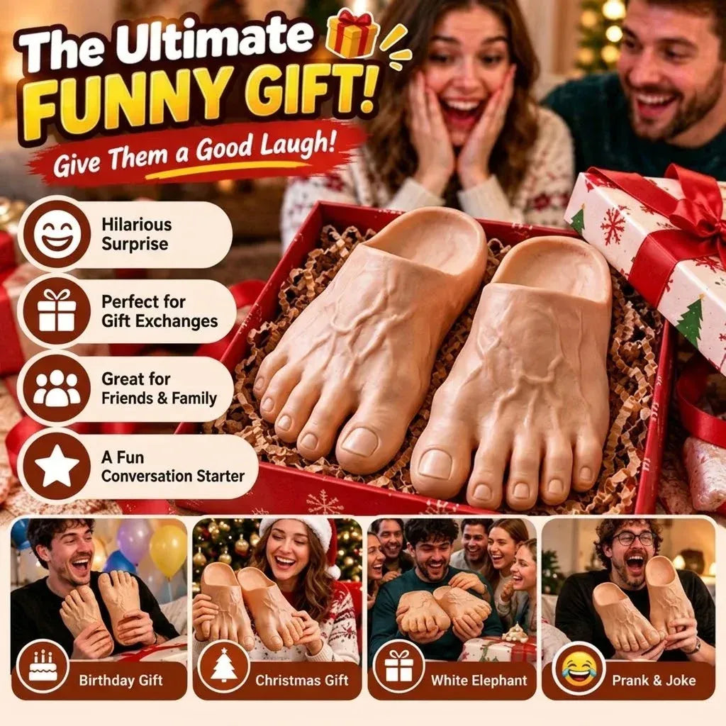 🤣🎁Realistic Barefoot Prank Slippers – The Gift That Gets Everyone Laughing