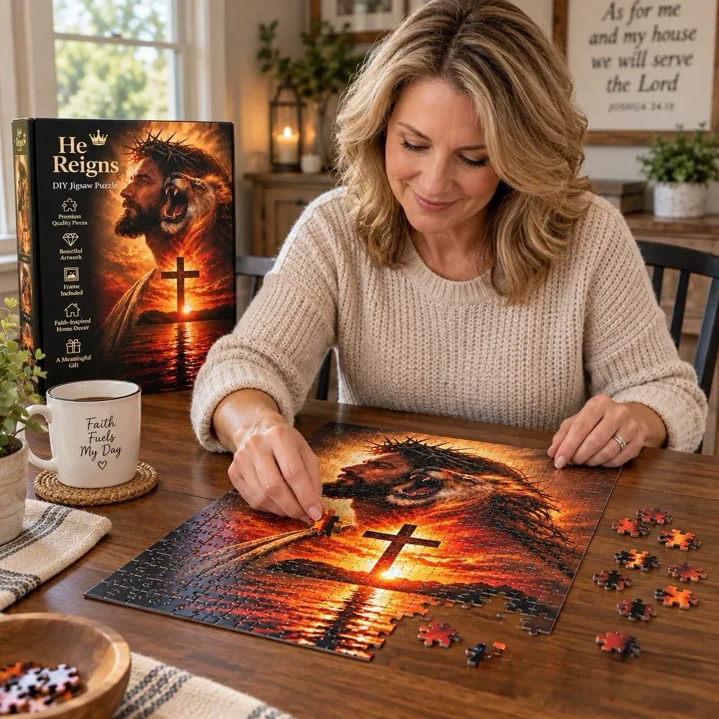 📌✝️ He Reigns — DIY Christian Jigsaw Puzzle👑