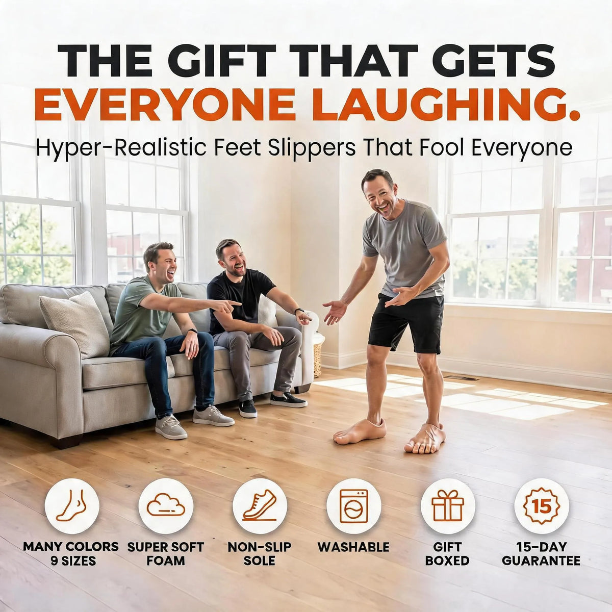 🤣🎁Realistic Barefoot Prank Slippers – The Gift That Gets Everyone Laughing