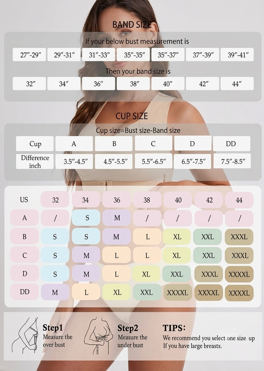 Cross Back Front Closure Wireless Posture Support Bra