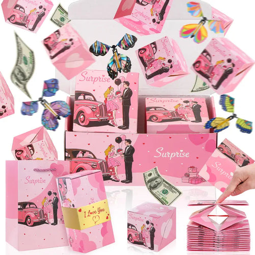 Birthday 20 Bounces Surprise Gift Box with Flying Butterfly Toys