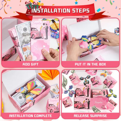 Birthday 20 Bounces Surprise Gift Box with Flying Butterfly Toys
