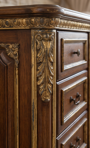 Faded furniture trim